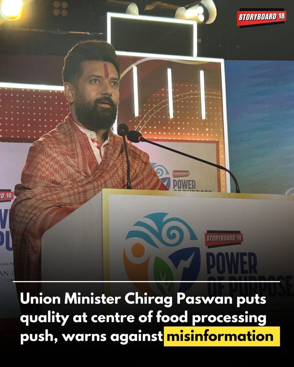 Speaking at Storyboard18’s Power of Purpose 2026 in Delhi, Chirag Paswan <a href="/iChiragPaswan/">युवा बिहारी चिराग पासवान</a> repeatedly returned to one theme: India’s ambition to become a global food basket will collapse if quality standards are diluted or publicly distorted.

By <a href="/ind_bos/">Indrani Bose</a> 

Read More: