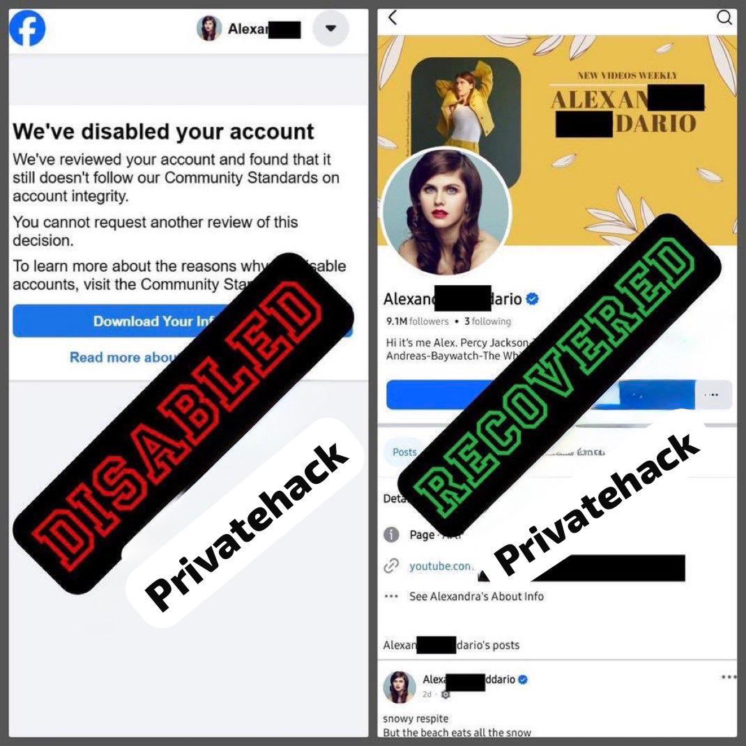 theprivatehack's tweet image. Successful recovery of Facebook account, no doubt 💯Legit

#facebookhacked 
#facebook
#facebookdisabled