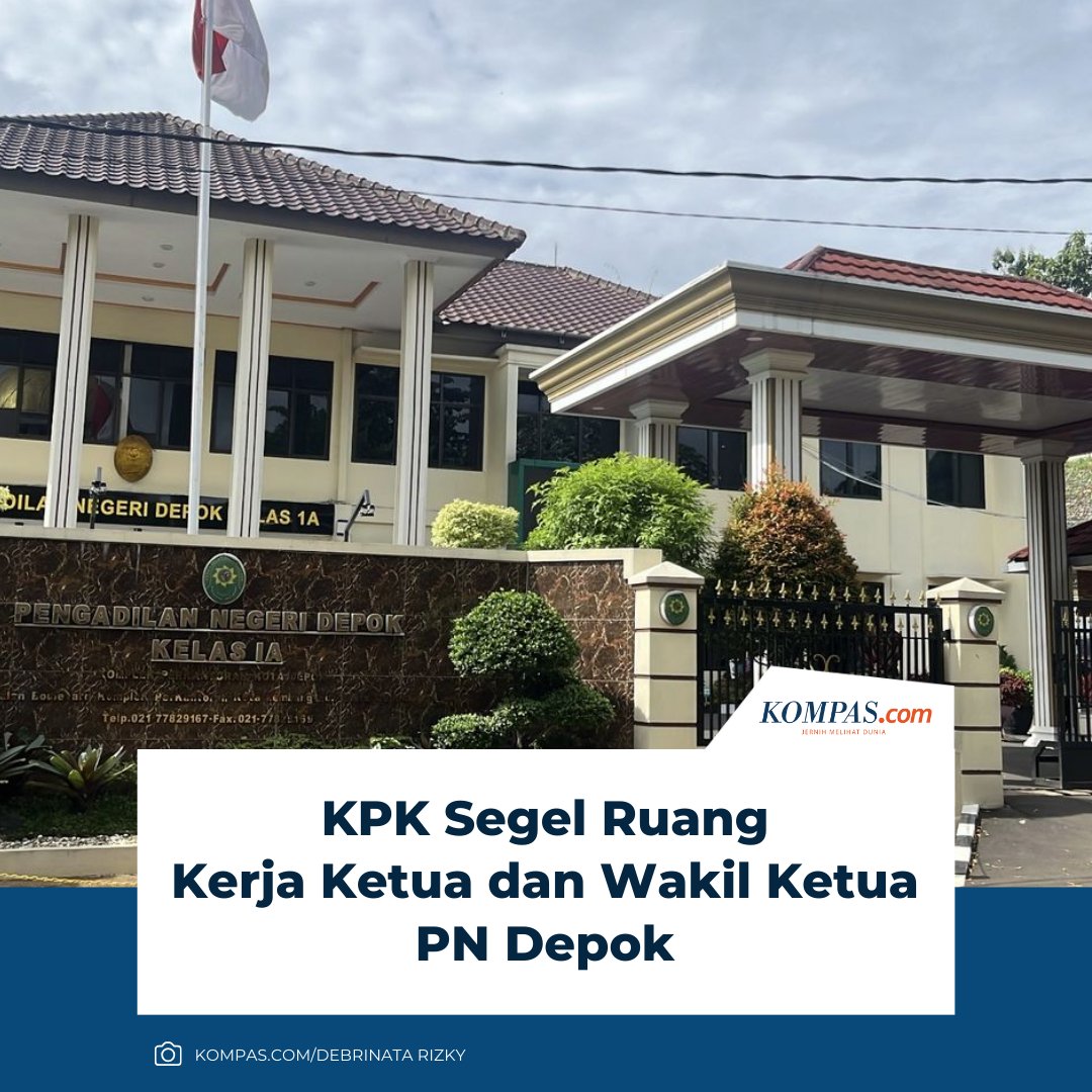 kompascom's tweet image. “Wah, itu detailnya kayaknya yang dilaporkan kepada saya itu di PN Depok yang disegel ruangan juru sita, wakil, dan ketua,” kata Hery.

Baca di: megapolitan.kompas.com/read/2026/02/0….

~WR #KPK #Depok