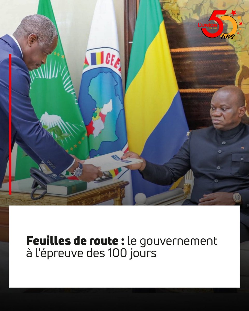 lunionga's tweet image. À l'approche des cent premiers jours d'action gouvernementale, le vice-président du gouvernement, Hermann Immongault a présenté un bilan détaillé au chef de l'État.

➡️ zurl.co/j6A3E

#lunionga #gabon #100jours #gouvernement