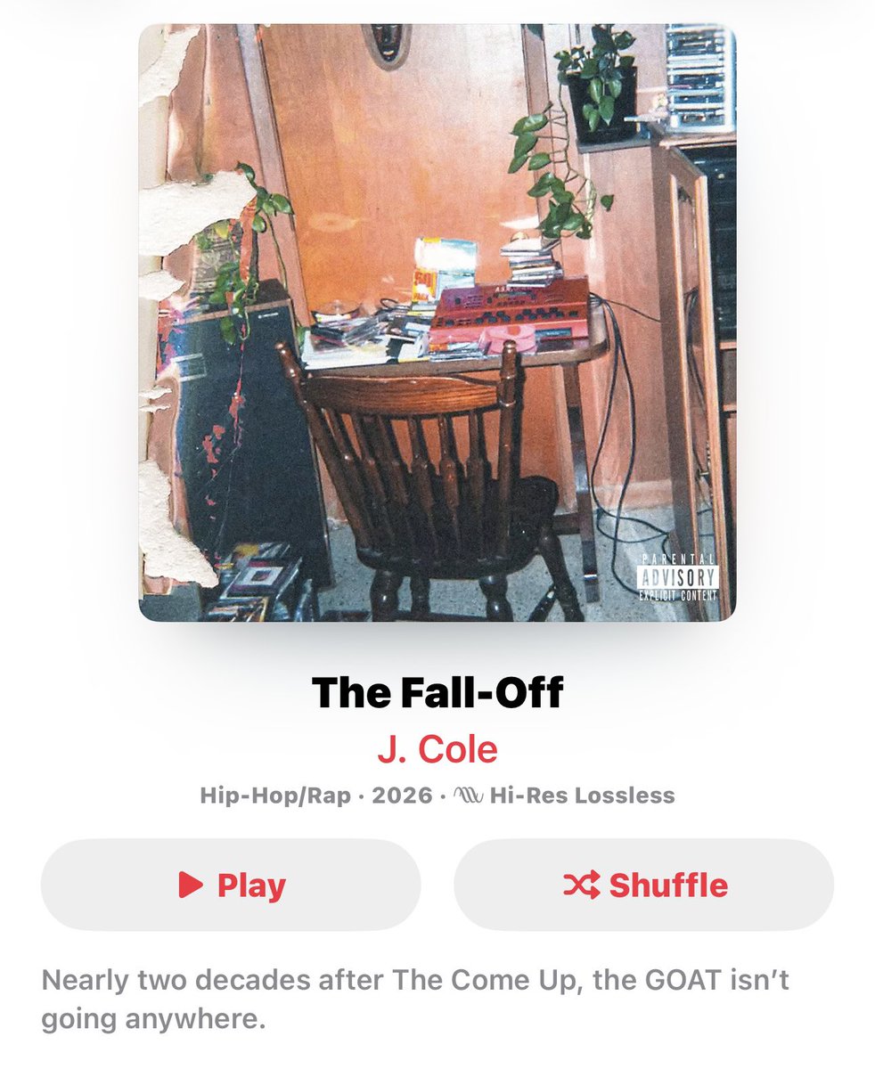 thegreatcj_'s tweet photo. Just finished listening to The Fall Off. Thank you J. Cole. Thank you Dreamville, for the growth, the honesty, and the art. https://t.co/q93WcA3A89
