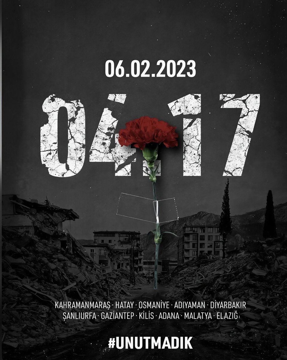 Afetlerde çocuklarımızı, canlarımızı, sevdiklerimizi kaybetmediğimiz bir ülke hayaliyle...

#6subat2023 
Tüm yaşananlar, yaşatılanlar, sorumsuzlar, vicdansızlar ne unutulur, ne de affedilir...