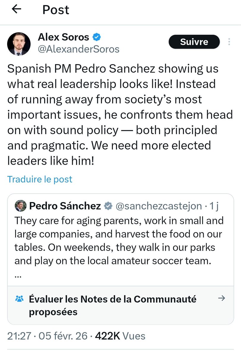 La dynastie Soros félicite Pedro Sanchez de la mise en place d'un contrôle social.
CQFD.