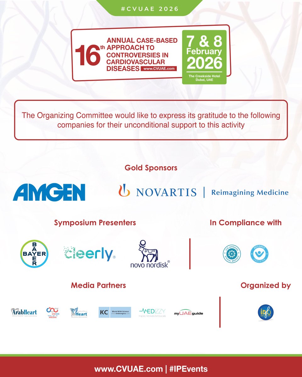 CVConfUAE's tweet photo. The Organizing Committee would like to express its gratitude to the following companies for their unconditional support to this activity.

View full agenda: https://t.co/X6pB1XpDyg
Register now: https://t.co/zFSUfYxlti https://t.co/1PyVCLarAV