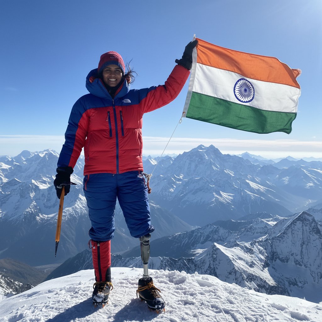 अरुणिमा सिन्हा एक साधारण लड़की !

जिनका सपना था कुछ बड़ा करने का। लेकिन एक दिन ट्रेन में लूटपाट के दौरान बदमाशों ने उन्हें चलती ट्रेन से बाहर फेंक दिया और दूसरी ट्रेन गुजरने से उनका एक पैर कट गया।

किसी भी इंसान के लिए ये जिंदगी खत्म होने जैसा पल होता। लोग सोचते हैं अब सब खत्म।