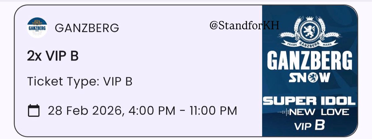 StandforKH's tweet photo. WTS - GANZERG x Treasure on Feb 28th
zone VIP B 1 ticket 
(another 1 ticket wanting to exchange into zone VIP A)

dm if you’re interested 💎 

#GANZBERG #GANZBERGXTREASURE #GANZBERGSuperIdolNewLove #TREASURE https://t.co/p8FYRPYhug