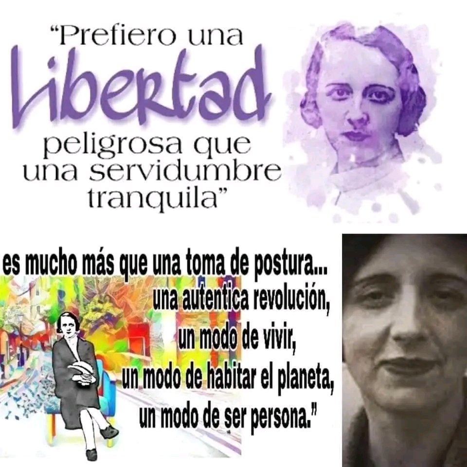 “Prefiero una 
LIBERTAD peligrosa 
que una SERVIDUMBRE tranquila”. 

#TalDíaComoHoy moría la malagueña María Zambrano

✒️ #PremioCervantes  otorgado por primera vez a una mujer

✒️Pasó en el exilio 45 años.

#Memoria #culturainquieta #CitaCultural #MariaZambrano