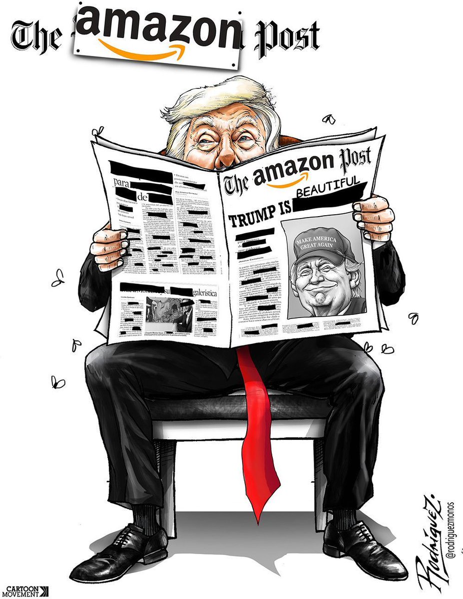 cartoonmovement's tweet photo. The Washington Post-Mortem. Today's cartoon by @rodriguezmonos. More cartoons: https://t.co/L5vjRJ4ORt

#WashingtonPost #JeffBezos #journalism #DemocracyDiesInDarkness #Trump https://t.co/UKqP0hlg1m