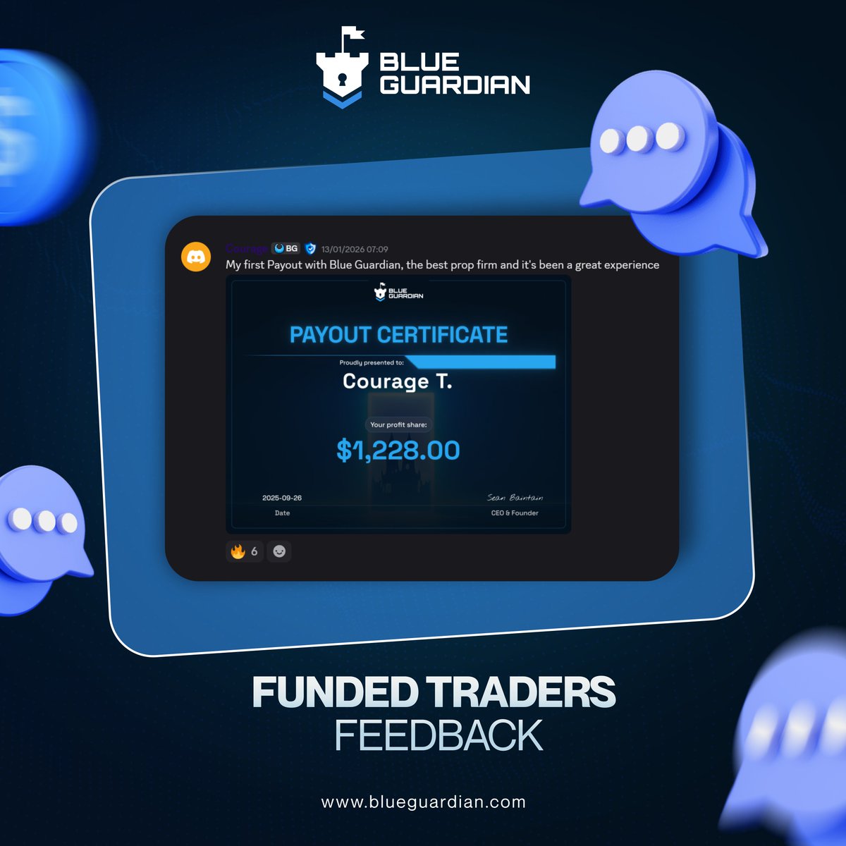 First payout and a great experience

Grab an account -> Trade -> Get Paid

It's really that simple