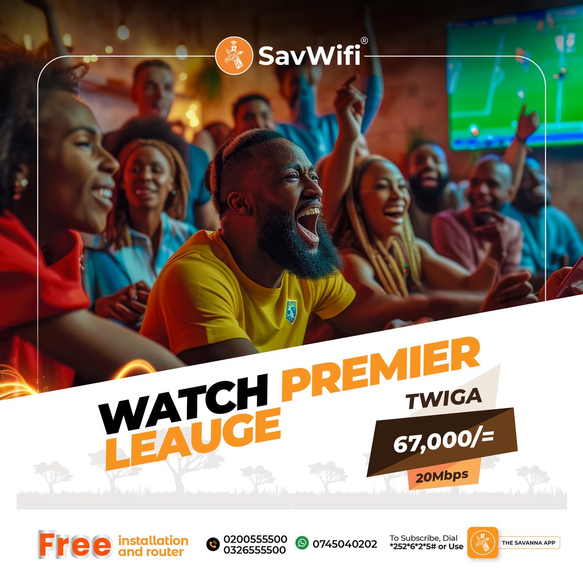 savanna_ug's tweet photo. Never miss a moment of the action ⚽🔥
Stream the Premier League live with SavWiFi.
Free installation. Pure football vibes.
#SavWiFi 
#PremierLeague 
#affordableinternet https://t.co/IdhWX68gIG