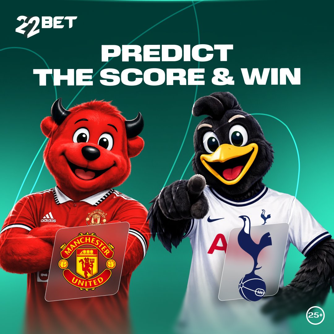 22BET_Uganda's tweet image. Man United vs Tottenham Jersey Giveaway 🎁

How to win;
🔮 Predict the Correct Score
🔄Share Post
🔥22 Winners to be Selected.

#MUNTOT #22BetAlwaysPays