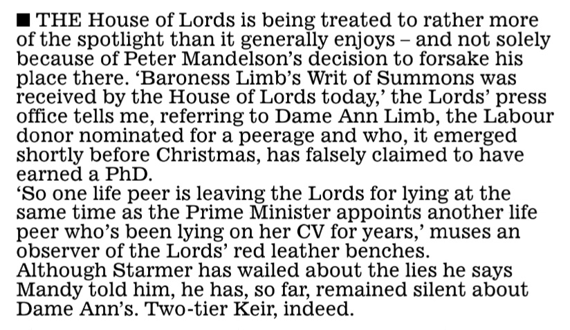 Sir Keir Starmer replaces one liar in the House of Lords with another liar. To read Friday's Eden Confidential column in full, click here:
dailymail.co.uk/news/royals/ar…