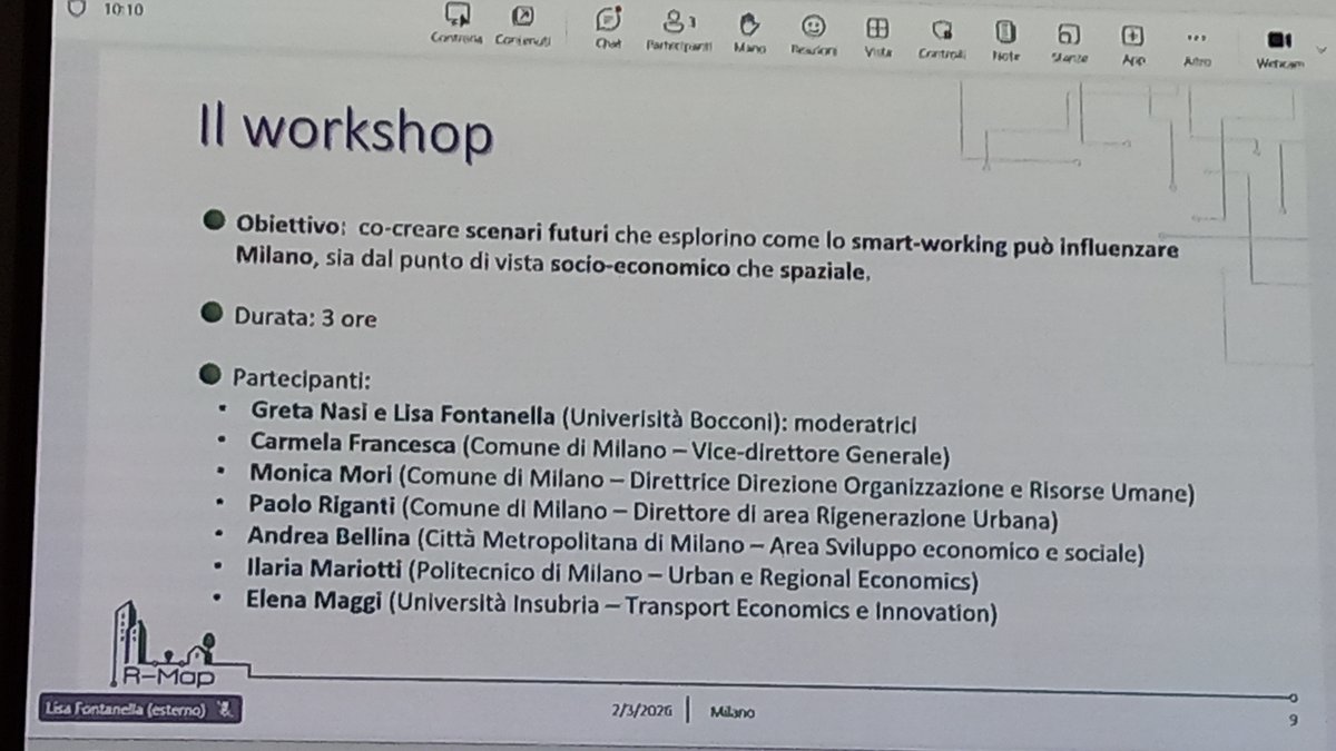 🔹#REMAKING at an <a href="/rmapprojecteu/">R-MAP Project EU</a>  workshop

💬 <a href="/ilariamariotti5/">Ilaria Mariotti</a> from <a href="/polimi/">Politecnico di Milano</a> presented a #paper on how remote work could reshape where people live and how cities evolve by 2050, at <a href="/Unibocconi/">Università Bocconi</a> 

🔗Read the full story:
remaking-project.eu/2026/02/06/ila…

#HorizonEU