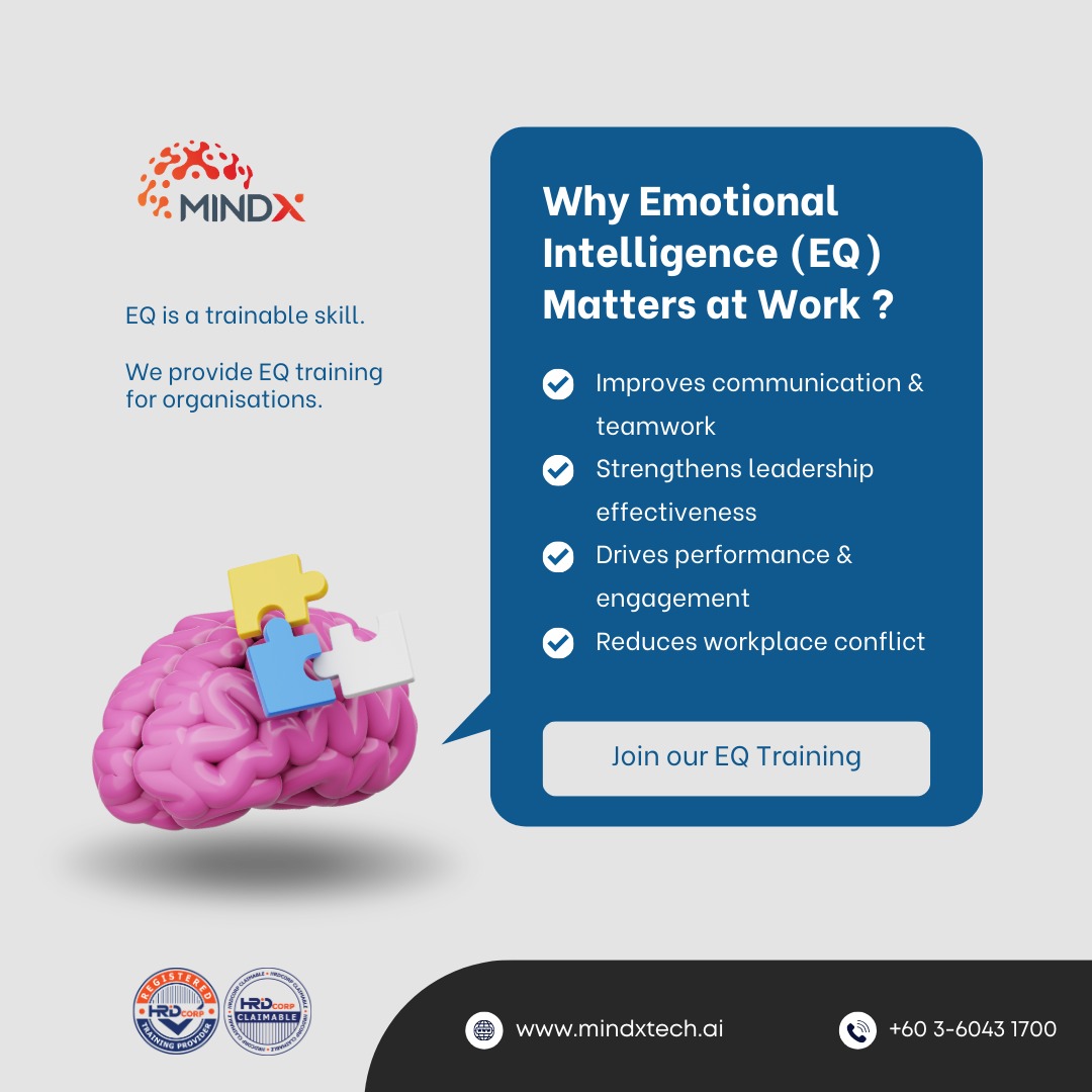 MindXtech's tweet photo. Great teams aren’t built on skills alone.
They’re built on Emotional Intelligence.
Mind X delivers EQ training that works in the real workplace.

📩 xplorers@mindxtech.ai | ☎️ +60 3 6043 1700
#EmotionalIntelligence #LeadershipDevelopment #HRDC https://t.co/C8dXPWR7u5