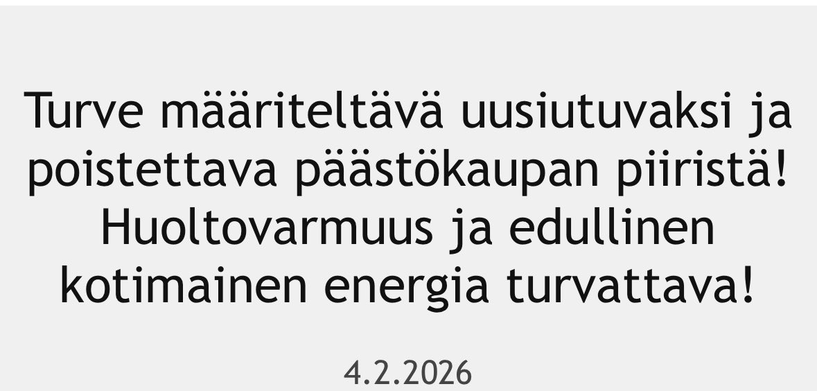 Allekirjoita kansalaisaloite turpeen puolesta, jos pidät edullisesta sähköstä.

Jos et pidä edullisesta sähköstä, allekirjoita silti.

Allekirjoituksia nyt:
4 834 kpl

kansalaisaloite.fi/fi/aloite/16739