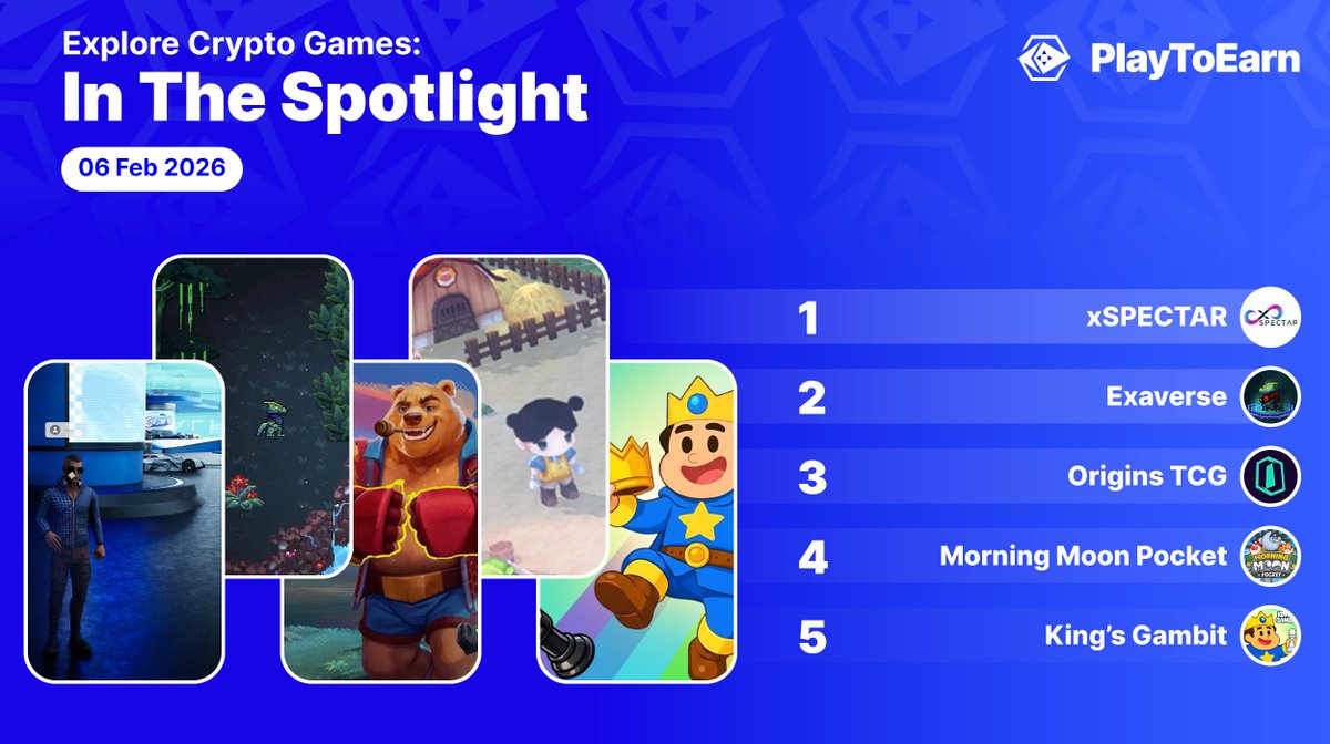 Discover must-try crypto games in our PlayToEarn spotlight! 🎮🔍

🔹<a href="/xSPECTAR/">xSPECTAR ™</a> 
A persistent, shared 3D world where people &amp; brands can own, create, connect &amp; earn.

🔹<a href="/Exaverse_gg/">Exaverse 🦖</a> 
Roguelike Realtime Turn-Based Dungeon Crawler for iOS &amp; Android.

🔹<a href="/origins_tcg/">Origins TCG</a> 
Project O