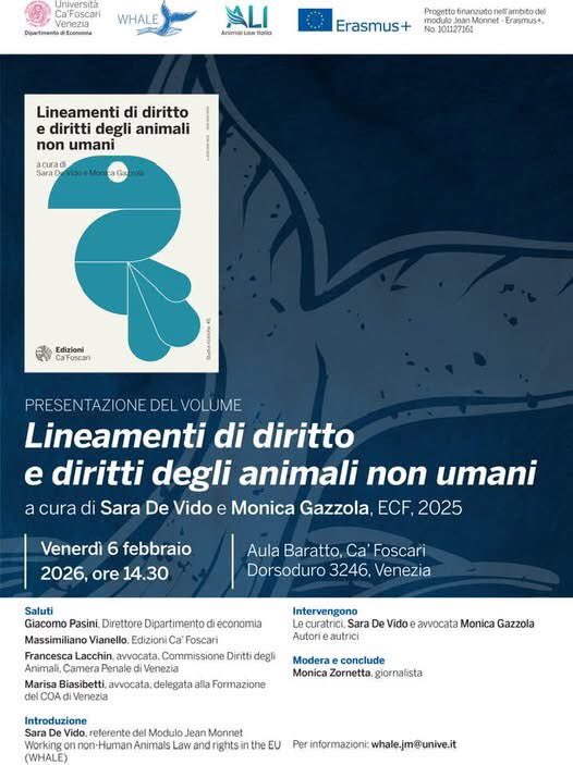 Tra poco coordinerò un importante incontro a <a href="/CaFoscari/">Università Ca' Foscari Venezia</a> x presentare il volume Lineamenti di diritto e diritti degli #animali non umani e l’ultimo anno del modulo Whale - Working on non-Human Animal Law and rights in EU. Sono felice e onorata per l'invito! #animalrights #vegan
