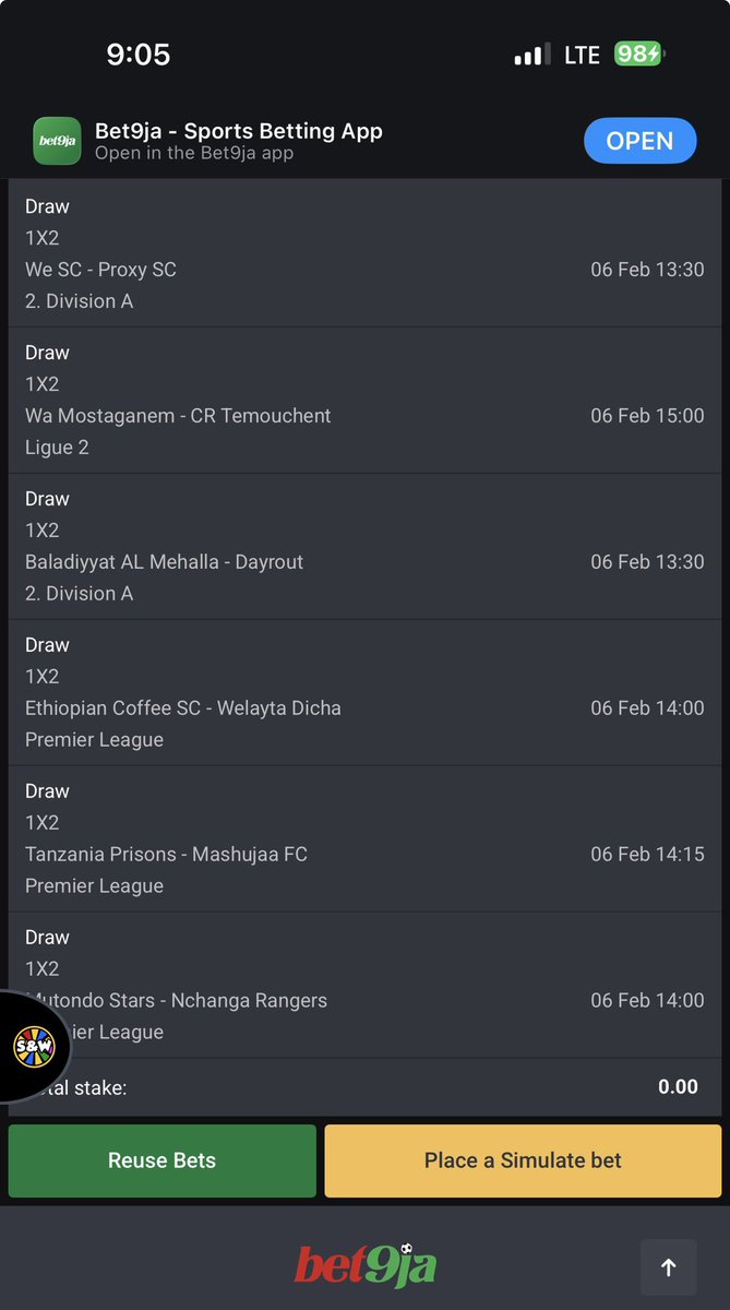 officialmoore7's tweet image. Early Kickoff 

3ZPNN6W - 6/6 

3ZPNQJQ - 6/6 

#Bet9jaCode