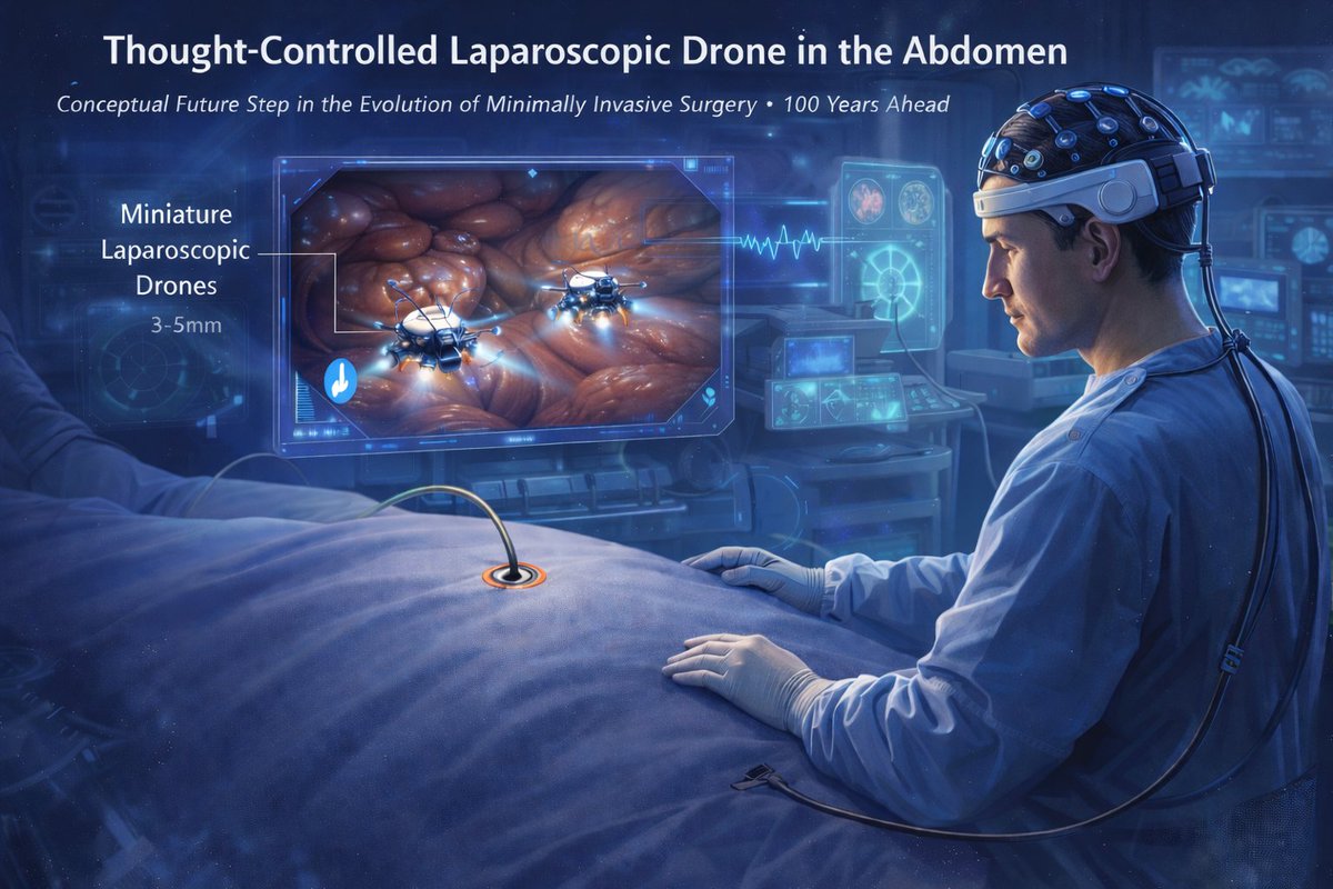 tybaran's tweet photo. Future of surgery. My vision #surgery #Innovation #future #laparoscopy #drone #generalsurgery #ChatGPT4o https://t.co/utcBDvtWDx