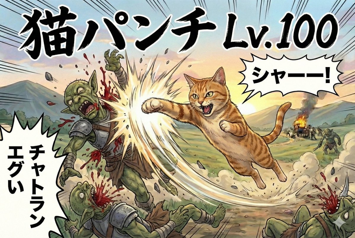 猫パンチ Lv.100（クソAI）#猫田日記