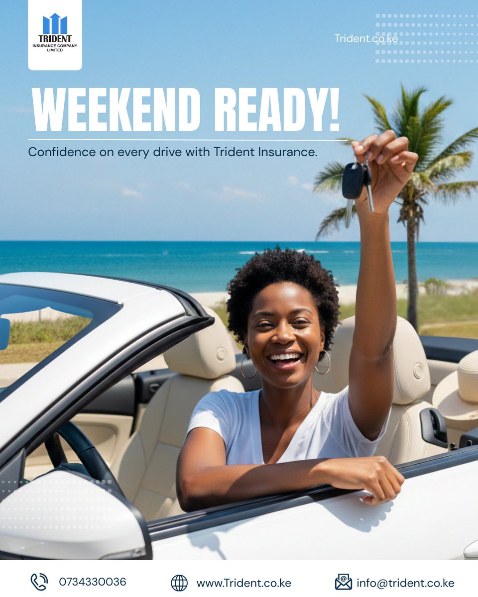 tridentIns's tweet image. Worry-free weekend ✨
With reliable motor cover from Trident Insurance, every drive feels lighter. 💙

Get covered today!
#WeekendReady #DriveWithConfidence #TridentInsurance #MotorInsurance #PeaceOfMind #SafeDrives