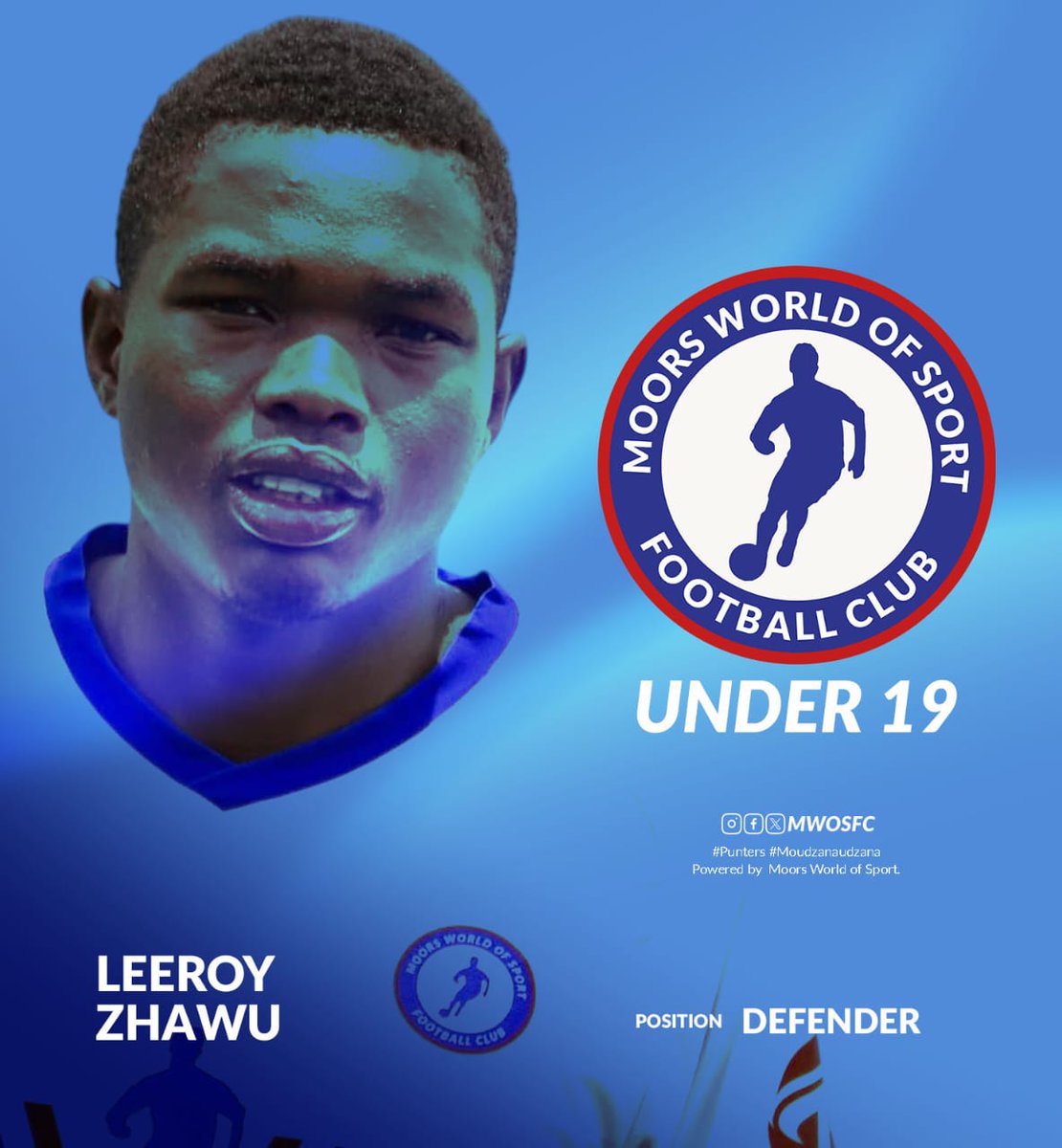 MwosFC's tweet photo. β‘ Leeroy Zhawu
Hunger and purpose.
Leeroy Zhawu joins the MWOS FC 19 family.
Famba! πͺ β½
#MWOSFC #Moudzanaudzana #Punters https://t.co/NogXgm6Ftz