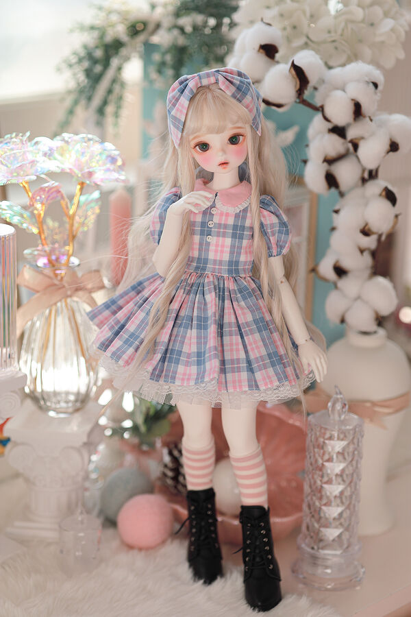 🤍新入荷商品🤍】 【60cm】 ChicaBi / [Honey/SD] Collar dress (Sky