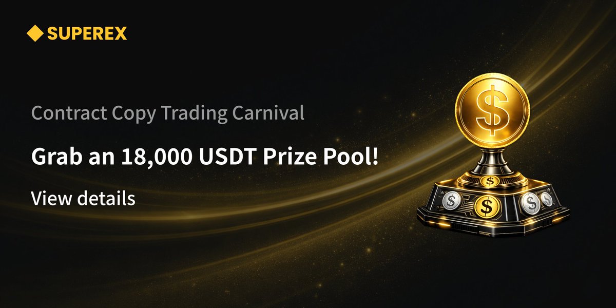 SuperExet's tweet image. Contract Copy Trading Carnival - Grab an 18,000 USDT Prize Pool!

📅 Feb 6 – Feb 21 (UTC)
🔥 New copy traders:
• Copy trade ≥ 50 USDT → Get 10 USDT bonus

⭐ Become a lead trader:
• Activate &amp;amp; get 3 followers → 50 USDT cash
🏆 Ranking rewards:
• Top traders earn up to 1,000…