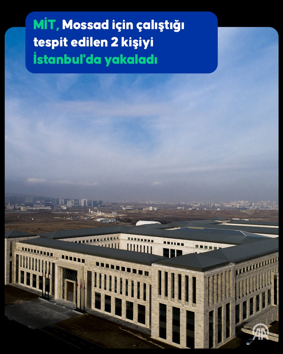 MİT, İsrail İstihbarat Servisi Mossad için çalıştığı tespit edilen 2 kişiyi İstanbul'da yakaladı ⤵️

📌 Yakalanan kişilerin kimliği:

▪️ MİT'in bir süredir takibi altında olan Mehmet Budak Derya ile Veysel Kerimoğlu'nun, Mossad'a bilgi aktarımı yaptığı tespit edildi

▪️ Maden