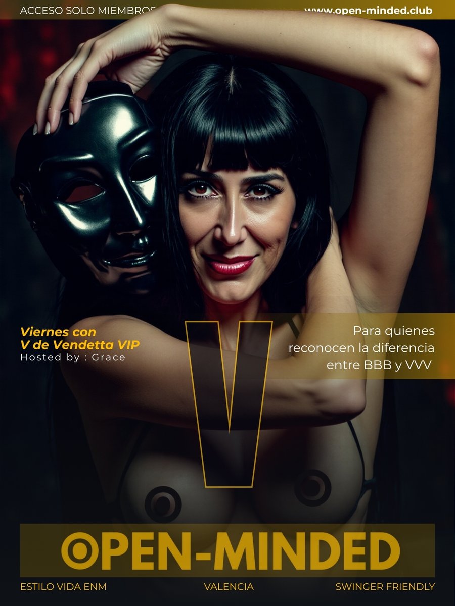 openmindedes's tweet image. Viernes con V de Vendetta VIP en Valencia

Para quienes reconocen la diferencia entre BBB y VVV.

No es lo mismo decir con voz aburrida “bueno…”
que decir “vale… ¡vamos!”.

Hay quien busca BBB:
bueno, básico, barato.

Y hay quien elige VVV:
Valor · VIP · Vanguardia.

☉☉☉☉☉…