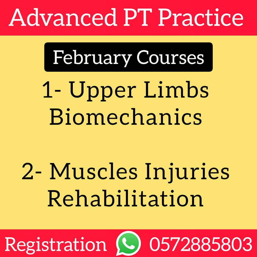 OrthoMechanics's tweet image. طور ممارستك المهنية
في شهر فبراير 2026
مع الممارسة المتقدمه للعلاج الطبيعي
🔥🔥🔥🔥🔥 

1️⃣ الاصابات العضلية والتأهيل الرياضي
2️⃣ بيوميكانيكس الأطراف العلوية   

للتسجيل والاستفسار واتساب
wa.me/966572885803

الممارسة المتقدمة للعلاج الطبيعي
تعلم ببساطة أينما كنت

#APTP