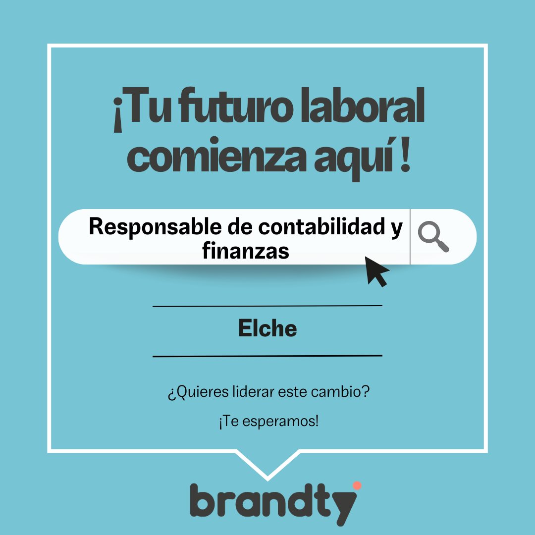 ¡Te presentamos tu próxima oportunidad como Responsable de contabilidad y finanzas en Elche! 😉 

Deja tu CV y hablemos de tu futuro: empleo.brandtyempleo.es/responsable-de…

#Brandty #OportunidadLaboral #empleo #seleccionxvalores #selecciondepersonal #buscoempleo