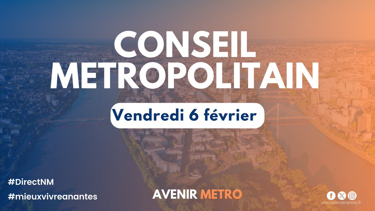 Nos conseillers métropolitains sont présents aujourd'hui depuis 9h au Conseil Métropolitain de <a href="/NantesMetropole/">Nantes Métropole</a>

Pour suivre les débats en direct : metropole.nantes.fr/directnm