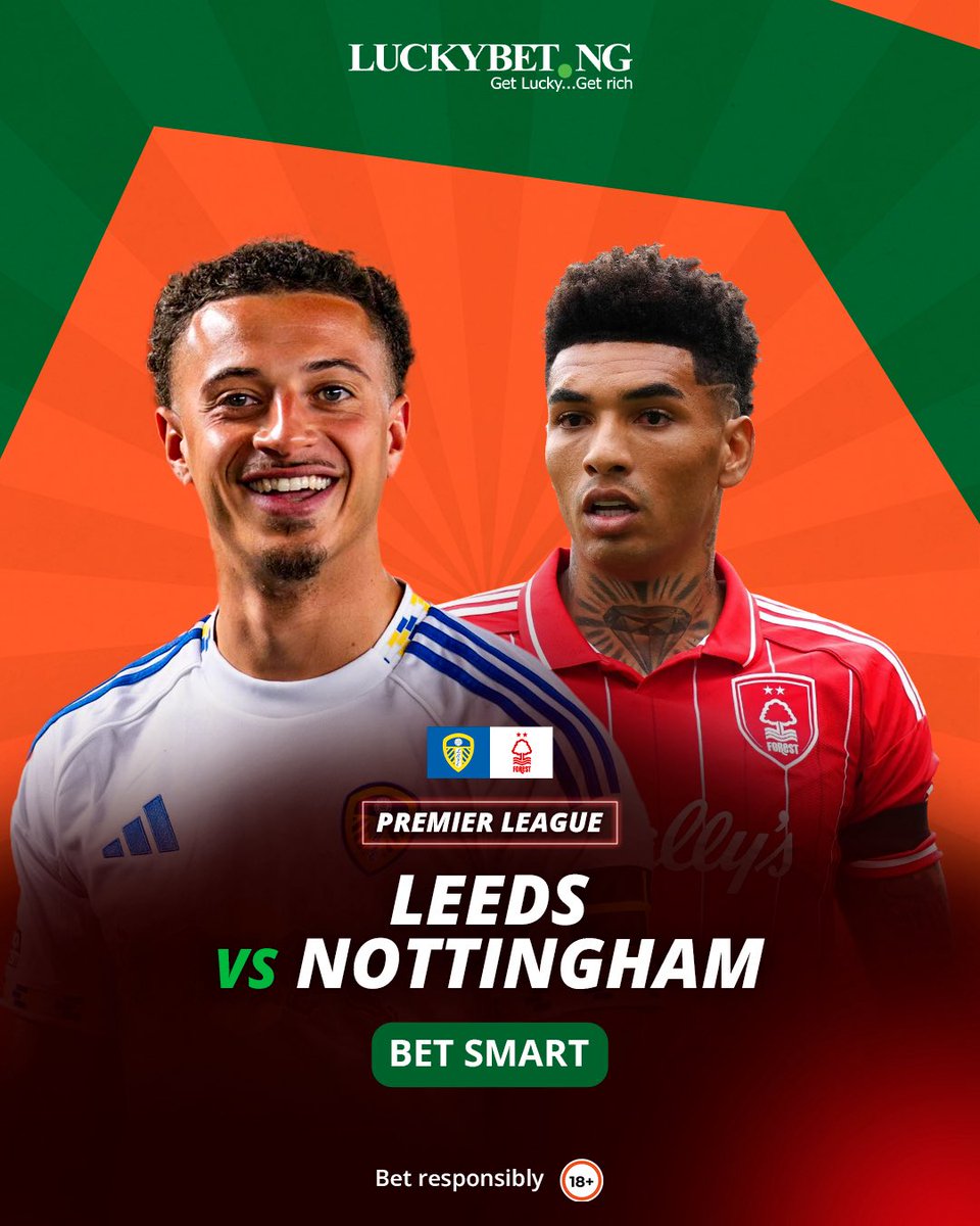 luckybet_NG's tweet photo. Leeds United 🆚 Nottingham Forest
High tempo, big moments, winning opportunities ⚽💰
Bet smart. Stay Lucky 🍀
#LuckyBetNG #LeedsVsForest #PremierLeague https://t.co/v1z9Ge1DkJ