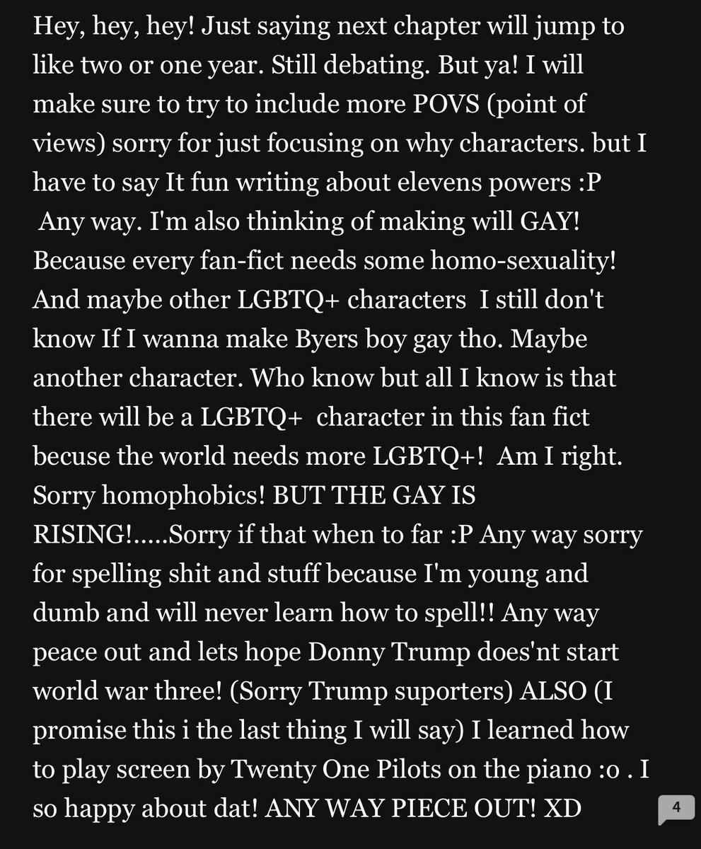miwi_mia's tweet photo. found a mileven authors note from 2017 why was she lowkey woke https://t.co/HdPBc7vQ7B