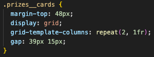 Image for the Tweet beginning: ✅学習時間
6時間（累計：275時間10分）

✅今日できた内容
display: gridを使った2列レイアウトの実装🧩

✅自分なりの学びのポイント
2列の最後が1枚余る時、grid-column: 1 / -1;