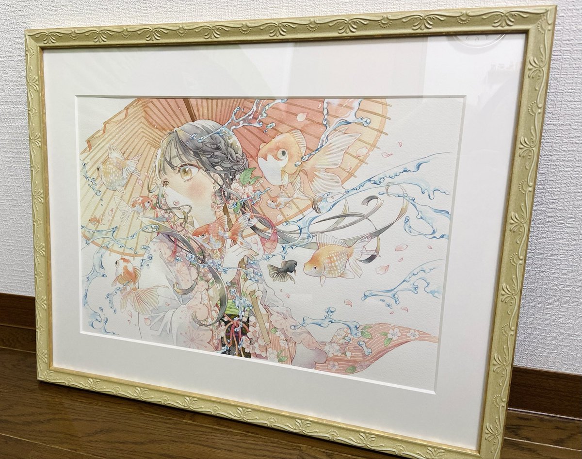 画集「澪」の表紙を額装しました！
上品な額でとっても良い👏👏👏