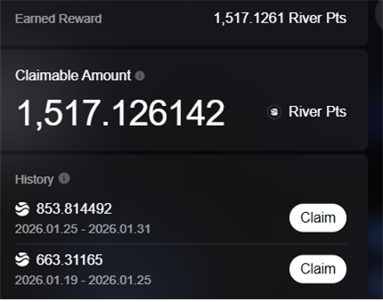 리버 스태이킹 현황
<a href="/RiverdotInc/">River</a>  <a href="/River4fun/">River4FUN 🐝</a> 

리버 150.03개 12개월 스태이킹
나의voting power 1200.27

스태이킹2주 리워드 1,517개
다음주화요일은 몇개줄지 궁굼하죠..
.
“하락장 = 포인트 폭발 기회” 마인드로
 River4fun 들어가서 10개만 채워보세요
 ㅎㅎ 내일부터 포인트 쌓이는 거 보면