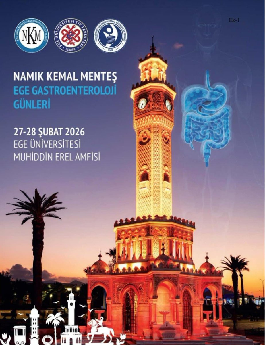 27-28 Şubat 2026 tarihlerinde Ege Üniversitesi Muhiddin Erel Amfisi'nde düzenlenecek olan Namık Kemal Menteş Gastroenteroloji Günleri'ne ücretsiz katılım için İZAHED üyelerimize kayıt desteği sağlanacaktır. 

Kayıt için: docs.google.com/forms/d/e/1FAI…