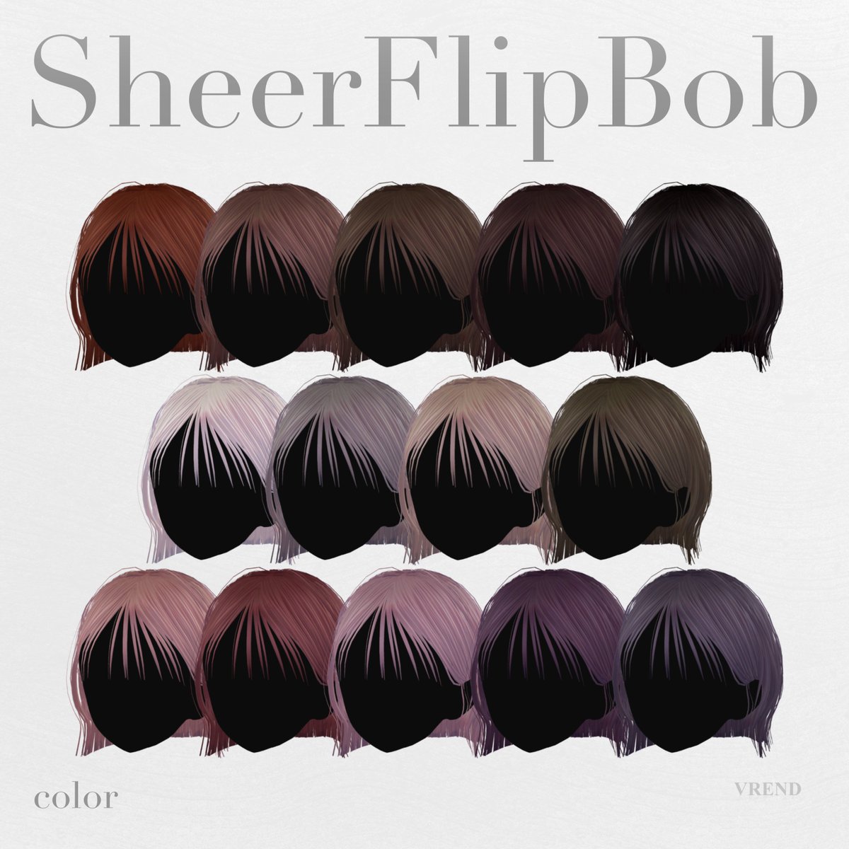 VREND_VRC's tweet photo. 新作ヘアスタイル「SheerFlipBob」  
2/7 17:00 Release
#VRChat #booth_pm #VREND_VRC https://t.co/jHIUImMYOj