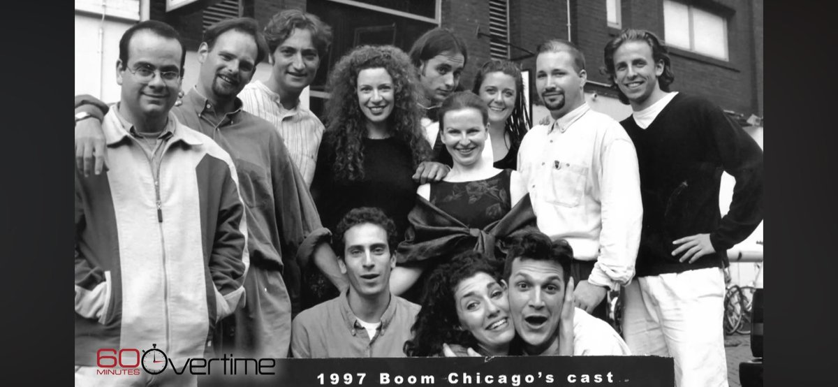 gregoryshapiro's tweet photo. Boom Chicago on 60 Minutes with archive photos of me showing the ropes to young Seth Meyers, etc. 
#gregshapiro #dutchamerican #boomchicago #howtobedutch #standup #climate #goodnews #comedyshow #corporateevents https://t.co/WGIQExDSC0
