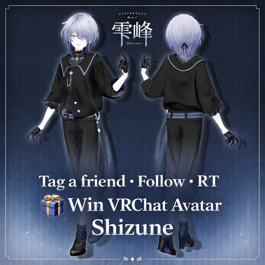 MetaCre_tokyo's tweet image. 🎉 VRChat Avatar Giveaway! 🎉
We’re giving away our NEW &amp;amp; HOT avatar — Shizune 
✨3 lucky winners will receive Shizune for free!

How to enter:
1️⃣ Tag one friend
2️⃣ Follow @MetaCre_tokyo
3️⃣ Retweet this post
⏰ Deadline: Feb 12, 11:00 PM (JST)
Good luck! 🍀✨

#VRChat #Shizune3D…