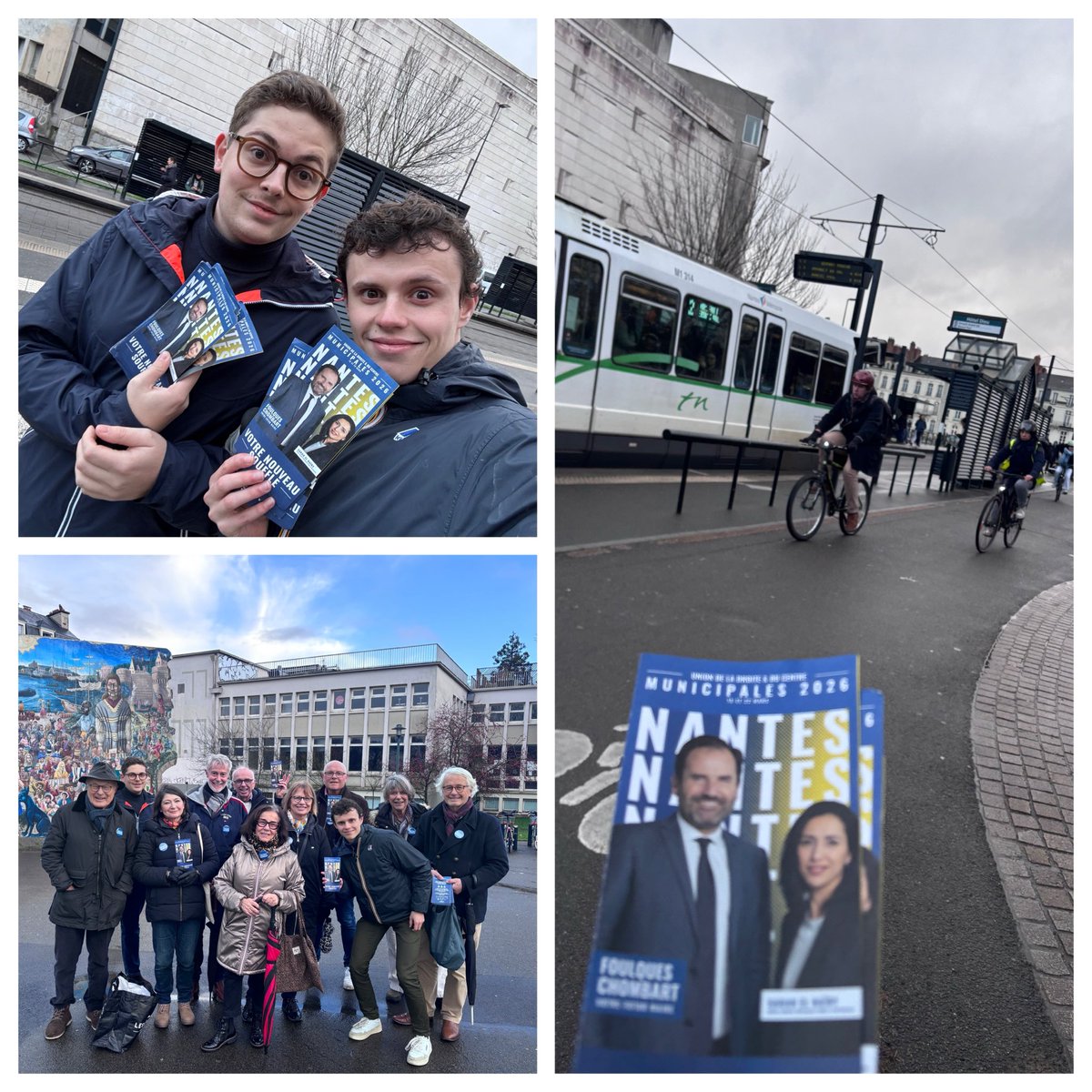 Soirée tractage hier soir dans le centre-ville de #Nantes. La dynamique est là, on ne lâche rien ! 

Le 15 et 22 mars c’est <a href="/Foulques44/">Foulques Chombart de Lauwe</a> <a href="/guillaumerichar/">Guillaume RICHARD</a> <a href="/sarahelhairy/">Sarah EL HAÏRY</a> <a href="/valerie_oppelt/">Valérie Oppelt</a> pour un nouveau souffle à Nantes.