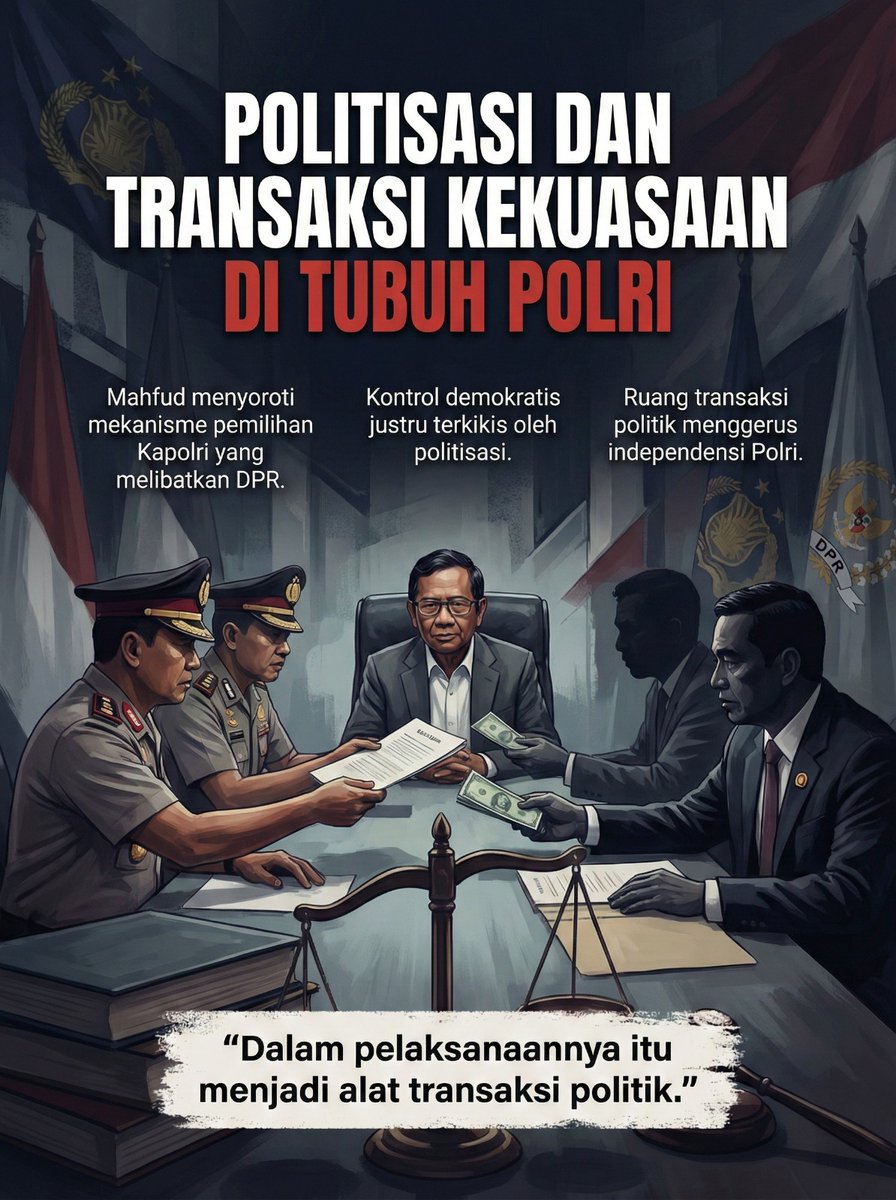nesyaaa_ft's tweet photo. Kalau Polri terseret politisasi dan transaksi kekuasaan, yang hancur bukan cuma independensi tapi keadilan. Aparat penegak hukum harus berdiri di atas hukum, bukan di tengah tawar-menawar politik. 

#KomiteReformasiPolri https://t.co/Xr8n5MEqvr