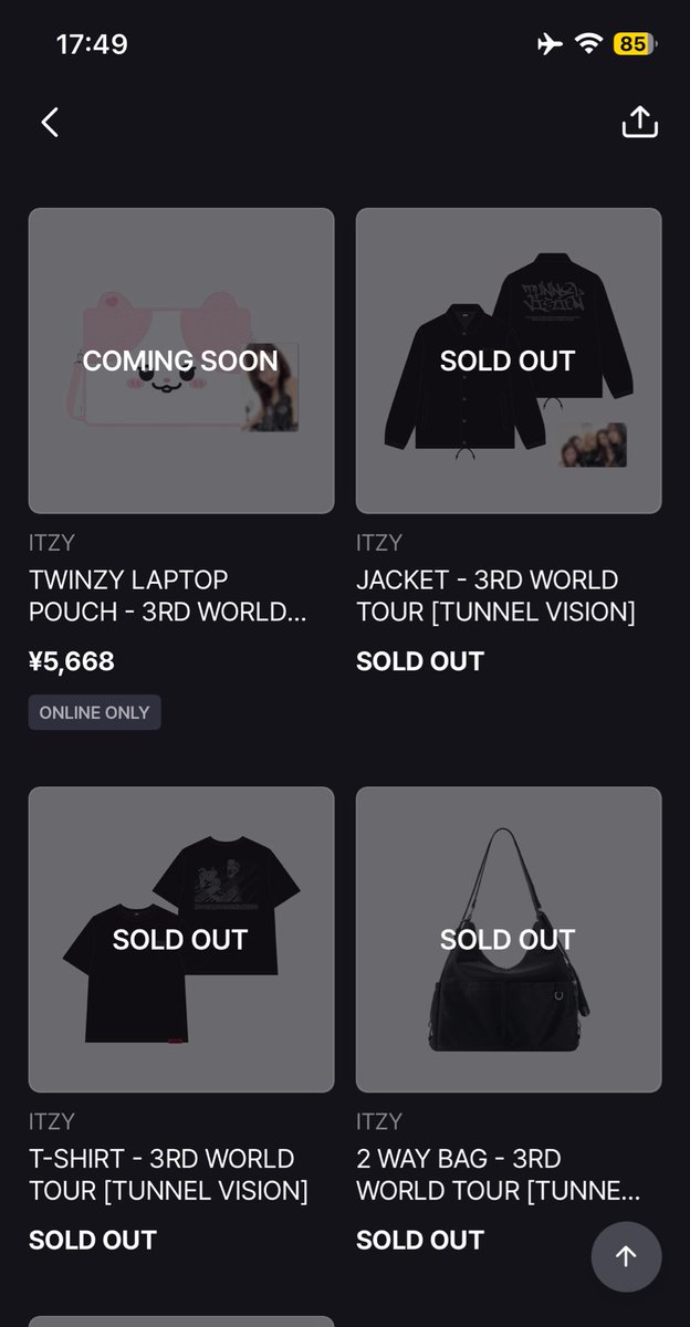 え、ちょっと待て、14時に販売して今17時50分でもう服とカバン売り切れてるんですけど…………え悲しすぎる、間に合わなかったとは……