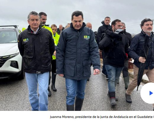 Te gustará mas o menos, yo no soy sospechoso de ser del PP,  pero <a href="/JuanMa_Moreno/">Juanma Moreno</a> está destapándose como un gran político que se preocupa por la gente, la verdad que está gestionando las inundaciones muy bien. Los andaluces están en buenas manos