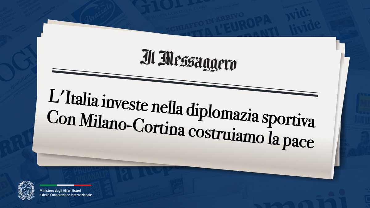 🗞️ “Milano-Cortina 2026 non sarà soltanto sport: sarà innanzitutto sviluppo, innovazione, visione del futuro. Un evento globale che porterà in Italia 3500 atleti da più di 90 Paesi, impegnati in 304 competizioni e un pubblico globale di 3 miliardi di persone, con 50 tra Capi di