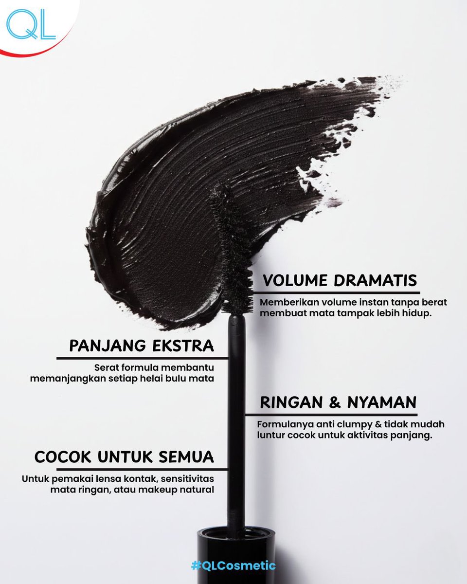 Lihat manfaat bulu mata dramatis!

Swipe sekali, bulu mata langsung on point✨
QL Dramatic Mascara siap bikin mata makin hidup!

#QLCosmetic #QLDramaticMascara #DailyMakeup #KosmetikIndonesia #SayangiBuluMataKalian