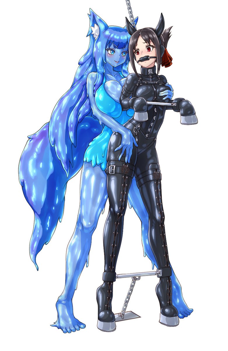 skeb納品しました
Jill the Slime Girl (My OC)に捕縛展示されるラバーポニーかぐや、千花 