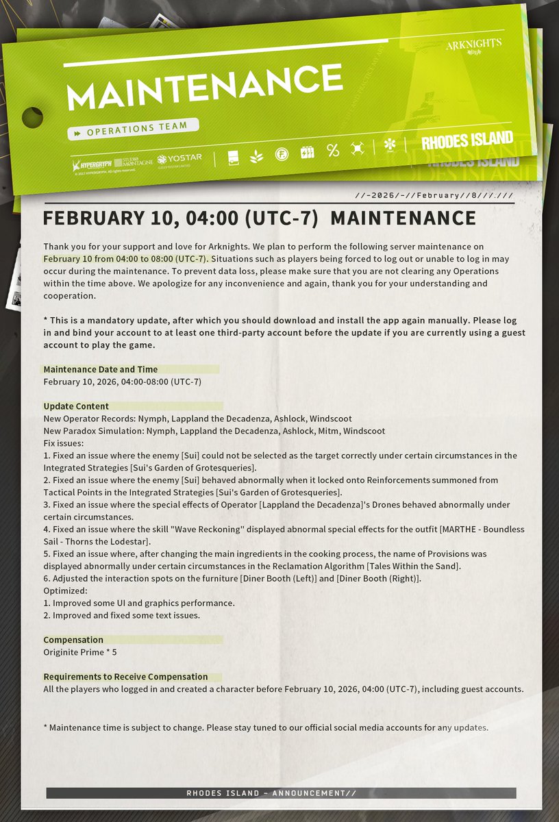 Dear Doctor, Please note that we plan to perform the following server ...
